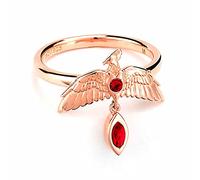 HARRY POTTER Sterling Silver Fawkes Rose Gold Plated Ring Size Small