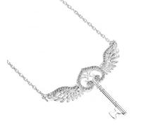 Harry Potter Sterling Silver Flying Key Necklace With Crystal Elements