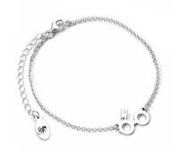 Harry Potter Sterling Silver Glasses & Lightning Bolt Charm Bracelet