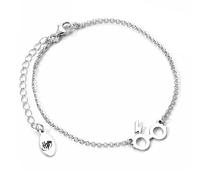 Harry Potter Sterling Silver Glasses & Lightning Bolt Charm Bracelet SCB00528 - Sterling Silver / Copper