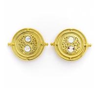 Harry Potter Sterling Silver Gold Plated Time Turner stud earrings with - Sterling Silver / Copper