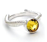 Harry Potter Sterling Silver Golden Snitch Crystal Ring - Timeless Design | - Size L - Sterling Silver / Copper