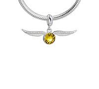 Harry Potter Sterling Silver Golden Snitch slider charm with Crystal Elements by The Carat Shop
