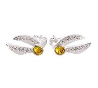 Harry Potter Sterling Silver Golden Snitch Stud Earrings Embellished with Swarovski Crystals