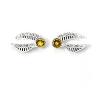 Harry Potter Sterling Silver Golden Snitch Stud Earrings with Crystal - Sterling Silver / Copper