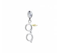 Harry Potter Sterling Silver Lightning Bolt and Glasses Slider Charm - - Sterling Silver / Copper