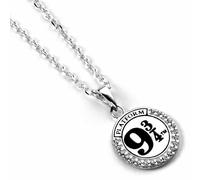 Harry Potter Sterling Silver Platform 9 3/4 Necklace With Claw Set Crystals - - Sterling Silver / Copper