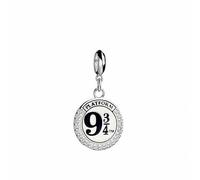 Harry Potter Sterling Silver Platform 9 3/4 Slider Charm with Crystal - Sterling Silver / Copper