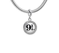 Harry Potter Sterling Silver Platform 9 3/4 Slider Charms Embellished with Swarovski® Crystals by The Carat Shop