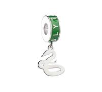 Harry Potter Sterling Silver Green Enamel Slytherin Slider Charm