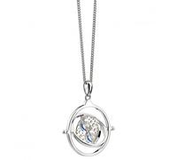 Harry Potter Sterling Silver Time Turner Necklace with Crystal Elements - - Sterling Silver / Copper