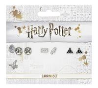 Official Harry Potter Stud Earring Set including Platform 9 3/4, Hedwig & Letter, and the Deathly Hallows earrings by The Carat Shop