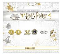 Harry Potter Stud Earring Set - Time Turner/Chocolate Frog/Glasses & Lightning Bolt - Zinc / Copper / Aluminium
