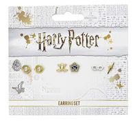 Harry Potter Stud Earring Set - Time Turner/Chocolate Frog/Glasses & Lightning Bolt - Zinc / Copper / Aluminium