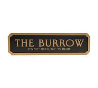 Harry Potter The Burrow Metal Wall Sign - Vintage Black & Gold Home Decor Plaque - Wizarding World Street Sign for Fans
