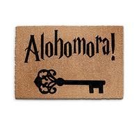 Harry Potter Theme Doormat (40cm x 60cm) Small, Alohomora Key Front Door Mat, Coconut Core Fibre Heavy Duty Mat, Rug, Indoor Natural Coir Mat, Regular