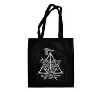 Harry Potter Three Brothers Tote Cotton Black, Licensed Harry Potter cotton bag, tote, One-sided print of the Deathly Hallows symbol, Long handle to carry on your shoulder, Resistant and durable material, Colour black