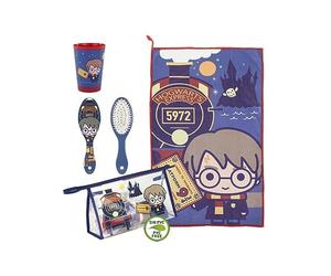 Harry Potter Travel Toiletry Bag Includes a Hairbrush, Microfiber Towel and Multi-Purpose Beaker for Kids