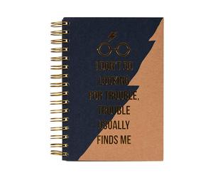 Harry Potter Trouble Finds Me Premium A5 Wiro Notebook - Spiral-Bound, 240 Lined