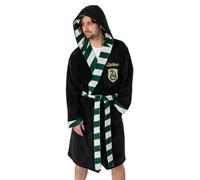 Harry Potter Unisex Black Slytherin Hooded Bathrobe - Small