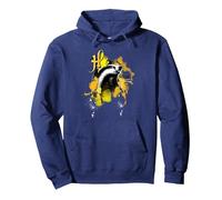 Harry Potter Urban Elegance Hufflepuff Badger Pullover Hoodie, Adult Unisex, Navy Blue, Large