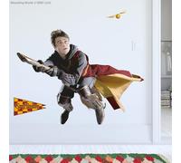 Harry Potter Wall Sticker - Flying on Broom Quidditch Wall Decal Wizarding World Art (60cm (W) x 40cm (H))