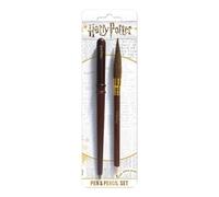 Harry Potter Wand And Broom Pen Set (Pack Of 2) Brown/black (One Size)
