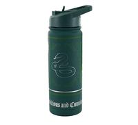 Harry Potter Water Bottle 530ml | Harry Potter Official Merchandise Bottle | Double Wall Stainless Steel Thermal Bottle | Leakproof Hot & Cold Drinks Flask | Harry Potter Gifts (Green-Slytherin)