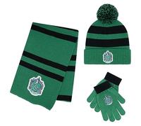 Harry Potter Winter Hat and Gloves with Set, Gryffindor, Slytherin, Hufflepuff, Ravenclaw, Winter Set 5-13 Year Olds
