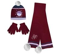 Harry Potter Winter Hat, Scarf and Hand Gloves Set (2-5 Years, Red)