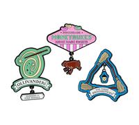 Harry Potter Wizarding World Locations Enamel Pins, 3-Pack Pin Set, Magical Dangling Charms, Straight Post & Rubber Backers, Hogwarts Pins for Jackets, Tote Bags, Bookbags & More, Officially Licensed