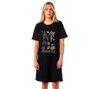 Harry Potter Wizarding World Women's Hogwarts Herbology Nightgown Pajama Shirt Dress, Black, XL