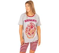 Harry Potter Women's Adult Short Sleeve Cycling Short Pyjama Set (Grey) in Grey | Size: Medium Harry Potter Grey M