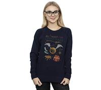 Harry Potter Women's All I Want For Christmas Sweatshirt Navy Blue Medium