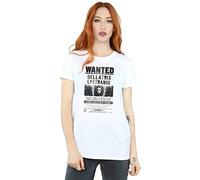Harry Potter Women's Bellatrix Lestrange Wanted Boyfriend Fit T-Shirt Medium White
