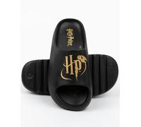 Harry Potter Womens Black Logo Sliders - 3 UK