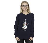 Harry Potter Women's Christmas Tree Sweatshirt Navy Blue XX-Large