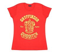 Harry Potter Womens Gryffindor Quidditch Fitted T-Shirt, Red, S-2XL