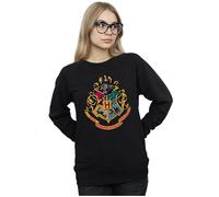 Harry Potter Women's Hogwarts Crest Gold Ink Sweatshirt Black Large