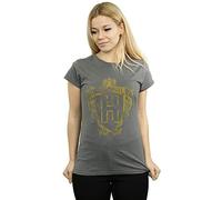 Harry Potter Women's Hufflepuff Badger Crest T-Shirt Charcoal Large