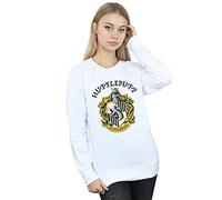Harry Potter Women's Hufflepuff Crest Sweatshirt White Large