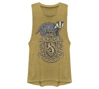 Harry Potter Women's Hufflepuff House Crest Shirt, Gold Heather, Medium
