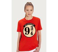 Harry Potter Women's Platform Nine & Three Quarters Relaxed Fit T-Shirt in Red | Size: 2XL Harry Potter Red 2XL