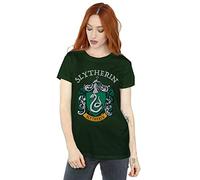 Harry Potter Women's Slytherin Crest Boyfriend Fit T-Shirt Forest Green Small