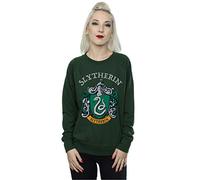 Harry Potter Women's Slytherin Crest Sweatshirt Forest Green Medium