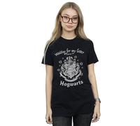 Harry Potter Women's Waiting For My Letter Hogwarts Cotton Boyfriend T-Shirt in Black | Size: Large Harry Potter Black L