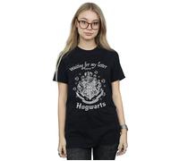 Harry Potter Women's Waiting For My Letter Hogwarts Cotton Boyfriend T-Shirt in Black | Size: Medium Harry Potter Black M