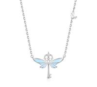 Harry Potter x FANCIME Collaboration - Flying Keys Necklace - Glow-in-the Dark Design, Sterling Silver Pendant Necklace Jewellery Gift for Women Girls