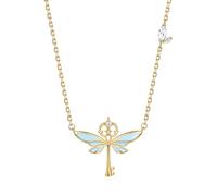 Harry Potter x FANCIME Collaboration - Flying Keys Necklace - Gold, Glow-in-the Dark Design, Sterling Silver Pendant Necklace Jewellery Gift for Women Girls