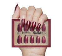 Harry Potter™ x Glamnetic Press On Nails - Gryffindor™ | Scarlet Red Lightning Graphic Short Almond False Nails, Reusable Stick On Fake Nails with Glue | Salon Quality | 15 Sizes - 30 Nail Kit